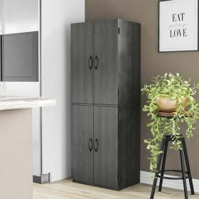 4-Door 5' Storage Cabinet, Black Oak