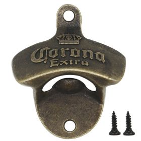 Zinc Alloy Bottle Opener Wall Mounted Vintage Retro Beer Opener Tool Accessories Bronze Color with Screws Bar Decoration Gadgets (Color: a, Ships From: China)
